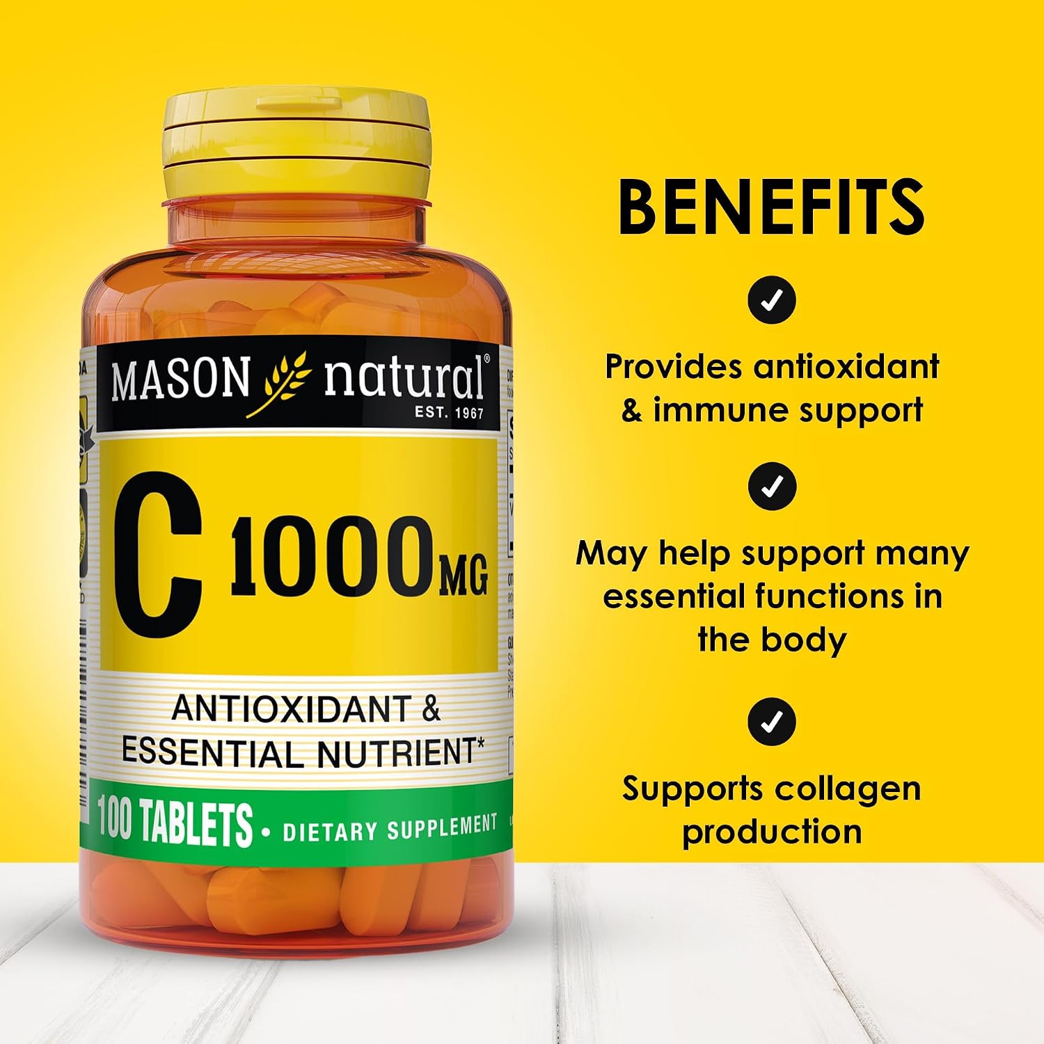 MASON NATURAL Vitamina C 1,000 mg, 300 Comprimidos