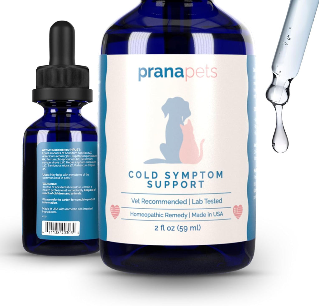 Cold Symptom Support for Cats & Dogs | Natural Formula Safely Aids with Colds, Seasonal Allergies & Kennel Cough | Helps Open Airways for Easy Breathing