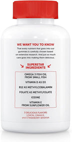 SmartyPants Kids Complete Gummy Vitamins: Multivitamínico y Omega 3 DHA/EPA, Metil B12, Vitamina D3 - 180 gominolas