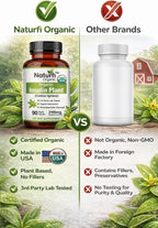 Naturfi Organic Cápsulas de Planta de Insulina (Costus Igneus), USDA Orgánico | Suplemento 100% Natural, 90 Cápsulas Vegetales (1 Mes)