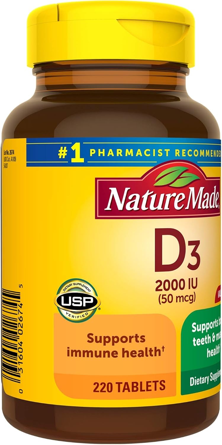 Nature Made Vitamina D3 2000 IU – 220 Comprimidos