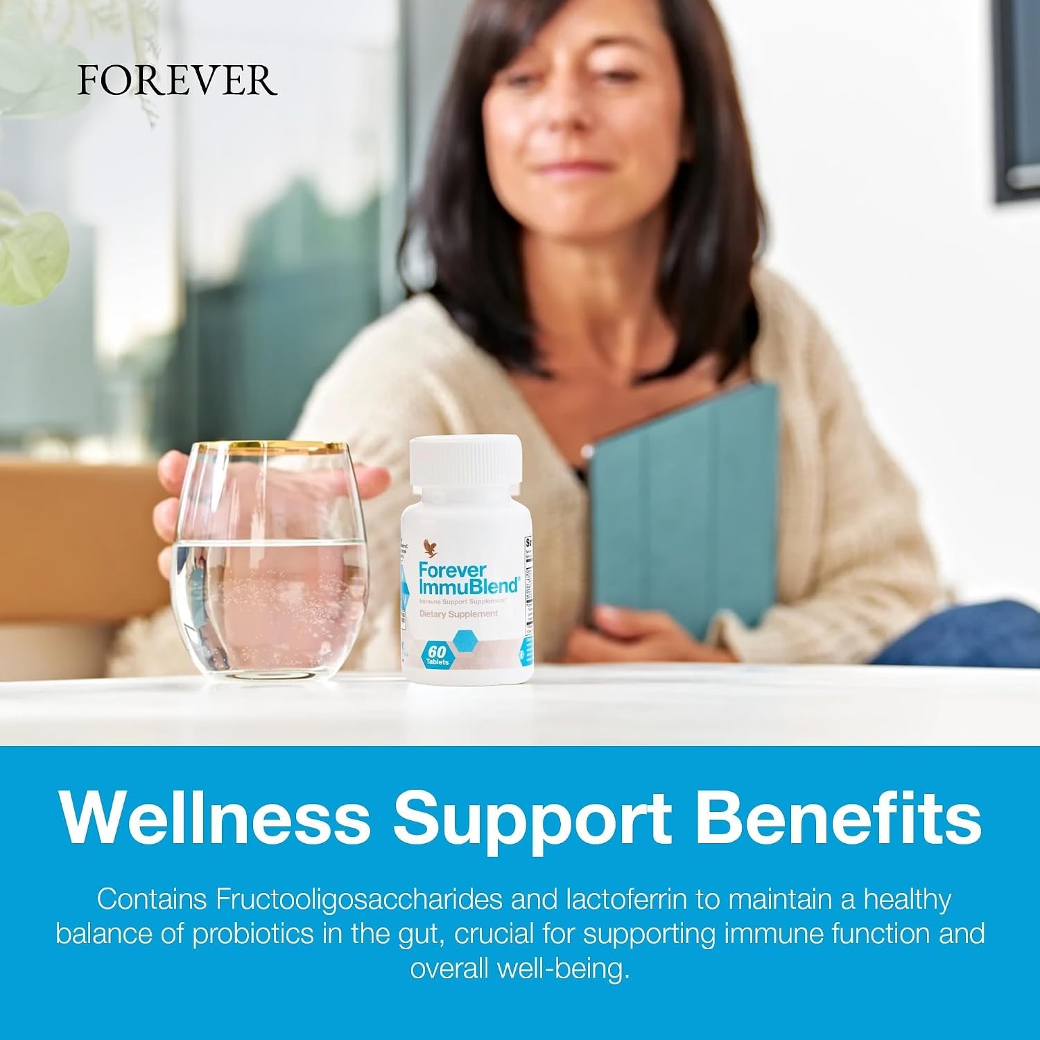 Forever ImmuBlend – Suplemento de apoyo inmunológico con botánicos, vitaminas D y C, setas maitake y shiitake – 60 comprimidos