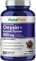 NusaPure Chrysin, 500mg, 60 Cápsulas Vegetales (No-GMO, Vegano)