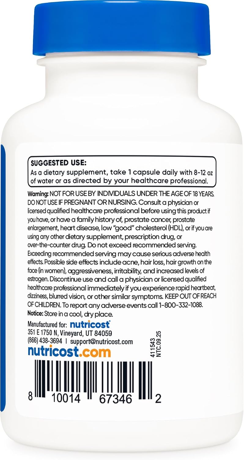 Nutricost Pregnenolona 10mg, 120 Cápsulas - No-GMO, Sin Gluten, Cápsulas Vegetarianas