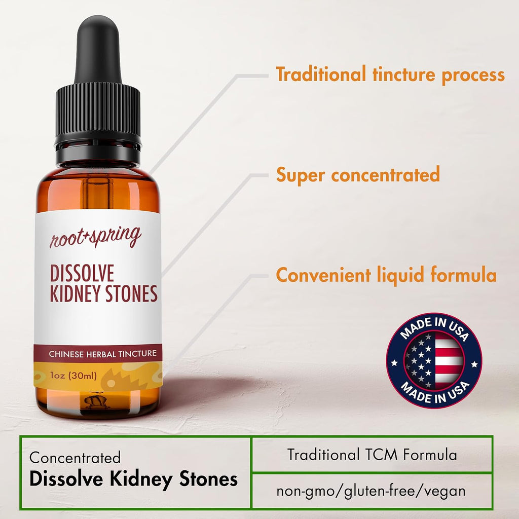 root + spring Extracto Líquido Disolver Cálculos Renales – Tintura Herbal Shi Lin Concentrado con Gotero, Fórmula TCM Natural 1 oz
