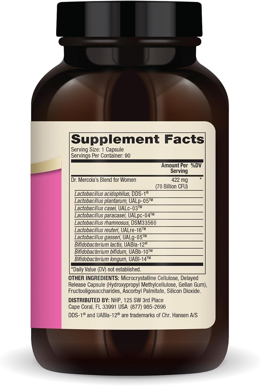 Dr. Mercola Complete Probiotics for Women - Probiótico Femenino - 90 Cápsulas (90 Dosis)