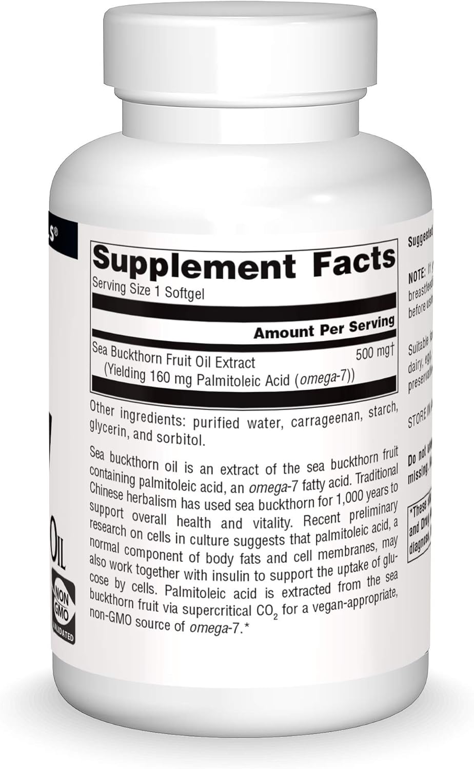 Source Naturals Omega-7 Aceite de Espino Amarillo - 120 Cápsulas Blandas