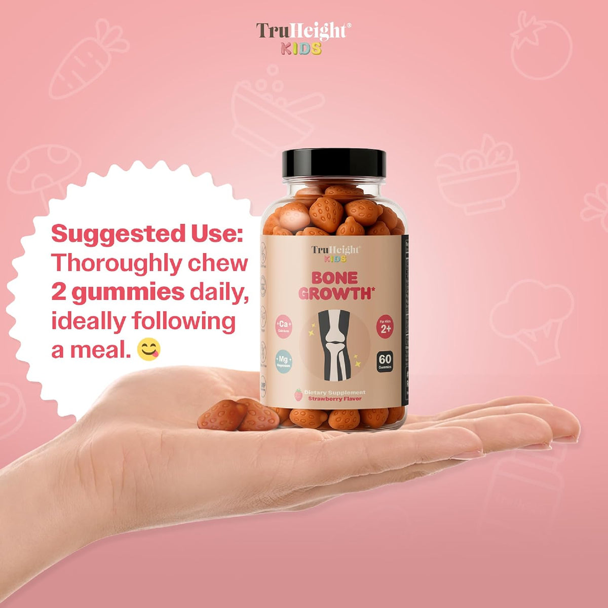 TruHeight Kids Bone Growth Gummies - Fresa - Multivitamínico para el Crecimiento Óseo Infantil – Image 5