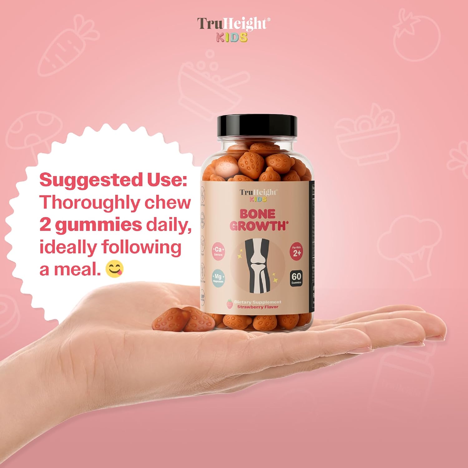 TruHeight Kids Bone Growth Gummies (Fresa, a partir de 2 años)