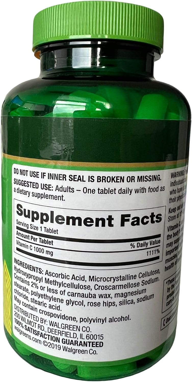 Finest Nutrition Vitamina C con Escaramujo 1000mg, 200 Comprimidos