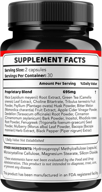 (3 Pack) Gluco Extend - Cápsulas para Apoyar Niveles Saludables, Ingredientes Naturales, Fórmula Avanzada, 180 Cápsulas para 3 Meses