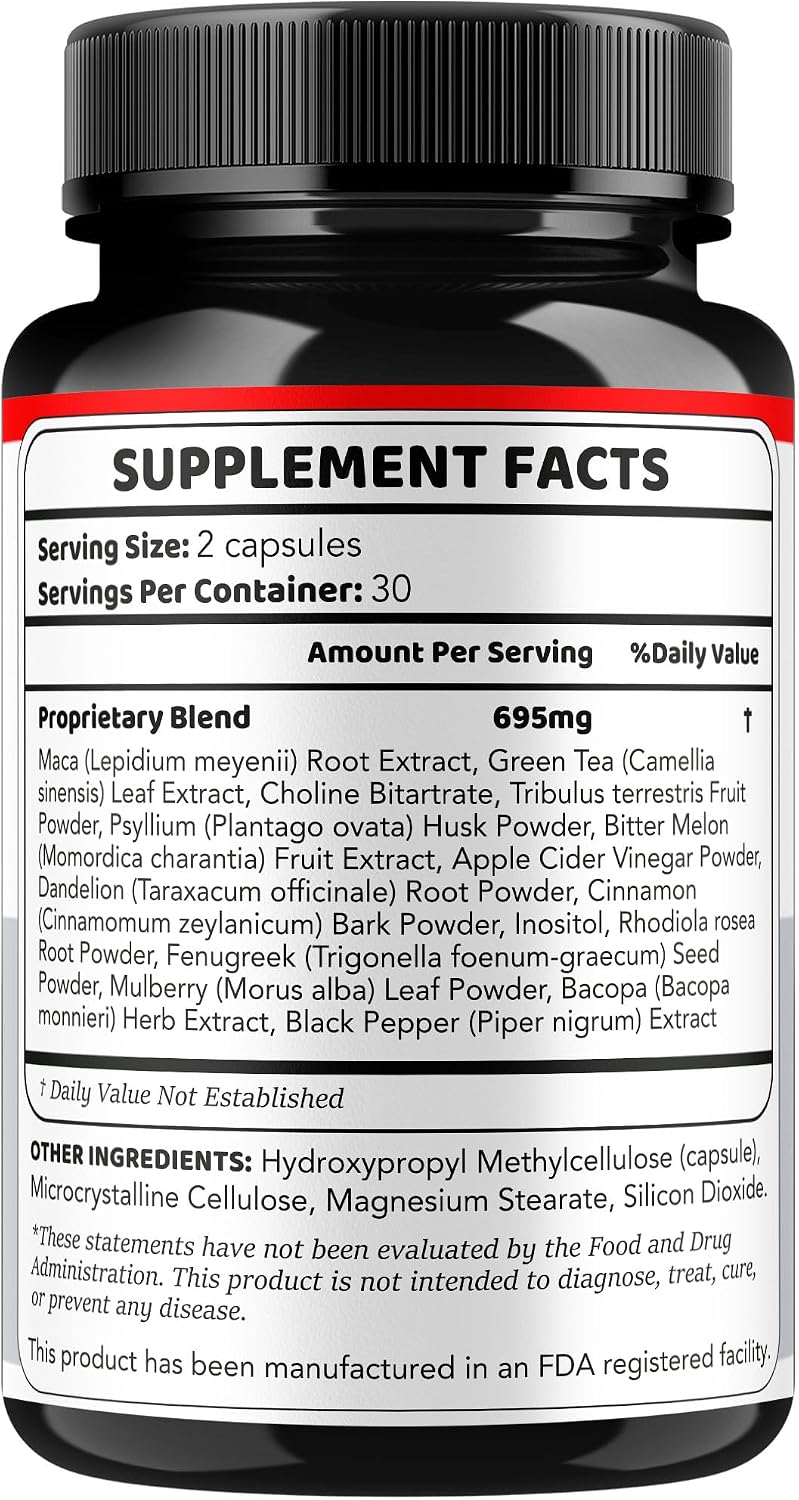 Gluco Extend - Cápsulas con Ingredientes Naturales, 60 Cápsulas