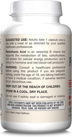 Jarrow Formulas Ácido Pantoténico B5 500 mg, 100 Cápsulas Vegetales