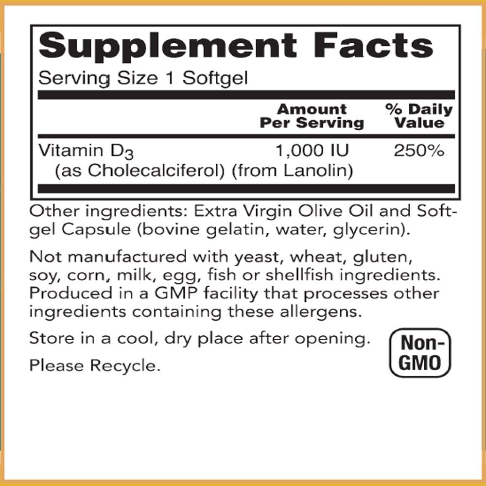 Baar Vitamina D-3, Softgels