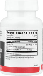 Vitamina D3 y K2 de Metabolic Maintenance, 25.000 UI, 60 Cápsulas
