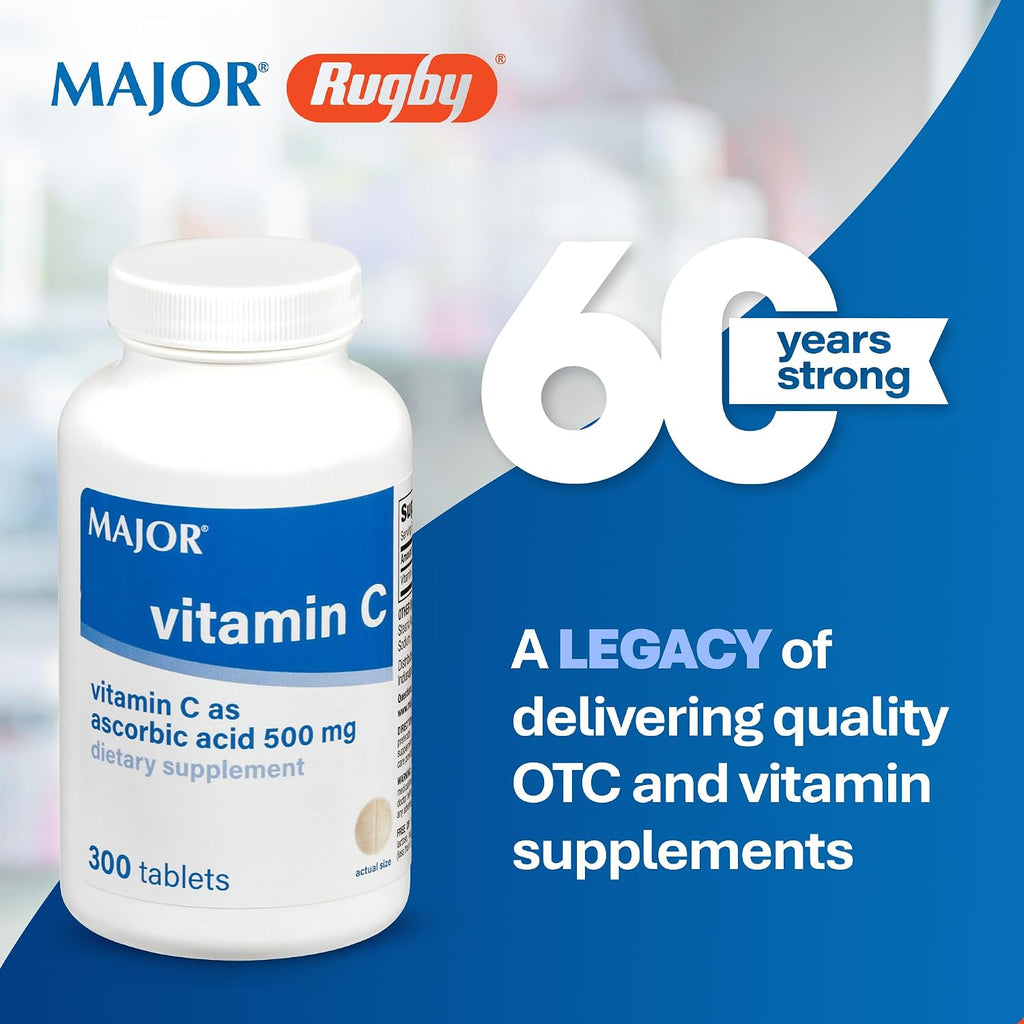 MAJOR Vitamina C 500 mg Ácido Ascórbico - 300 Comprimidos