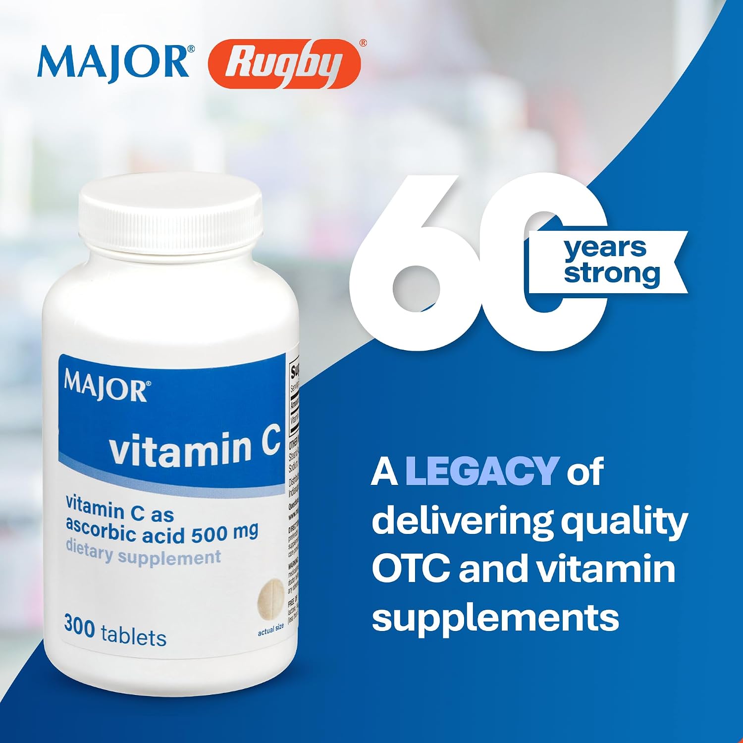 MAJOR Vitamina C 500 mg Ácido Ascórbico - 300 Comprimidos