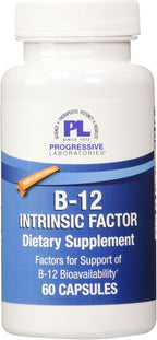 Suplemento de factor intrínseco B-12 de Progressive Labs, 60 unidades