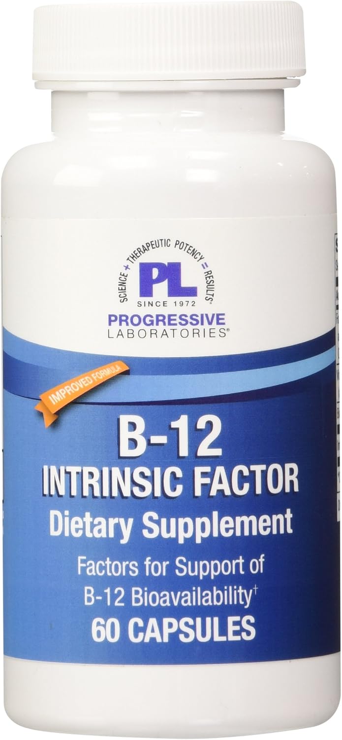 Suplemento de factor intrínseco B-12 de Progressive Labs, 60 unidades