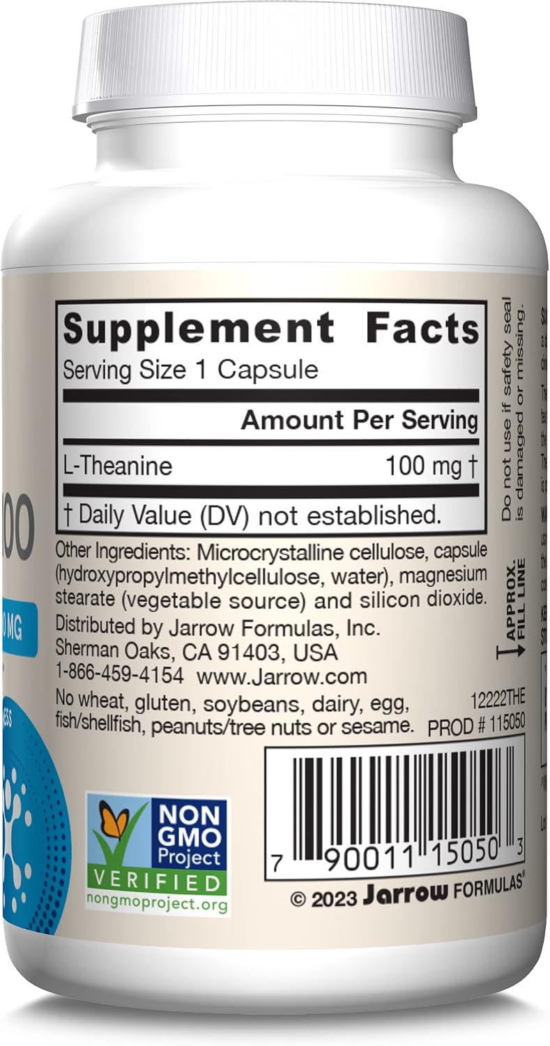 Jarrow Formulas Theanine 100 mg, 60 Cápsulas