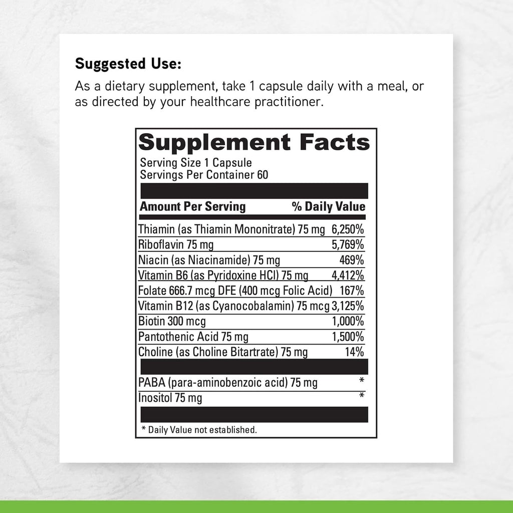 DAVINCI Labs B Complex-75 - B Complex with 11 Vitamins, 60 Capsules