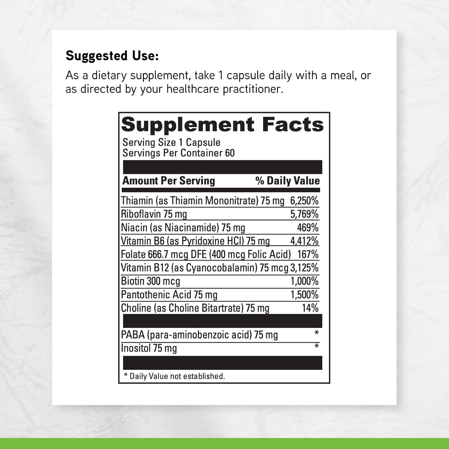 DAVINCI Labs B Complex-75 - B Complex with 11 Vitamins, 60 Capsules