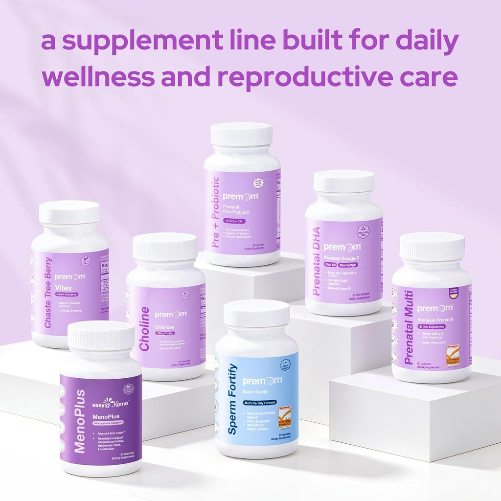 Premom Inositol Plus para Mujeres – 2000 mg Myo-Inositol y 50 mg D-Chiro Inositol (Proporción 40:1), con CoQ10, Metilfolato y Vitamina D3 – 90 Cápsulas Veganas