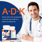 Suplemento ADK de Vitaminas A, D3 y K - Alta Potencia 20000 UI - 120 Cápsulas