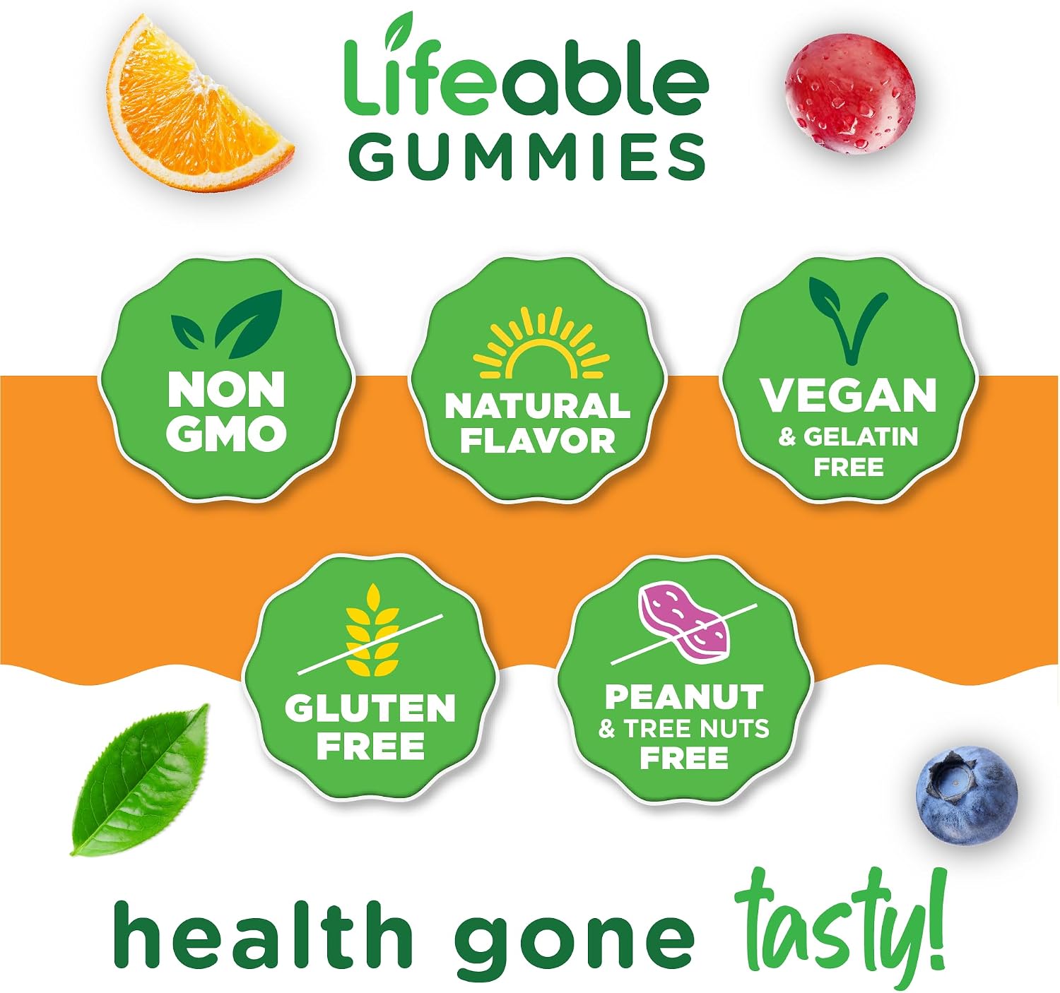 Lifeable Gominolas de Glucosa - Sabor Natural - Sin Gluten - 90 Gomitas