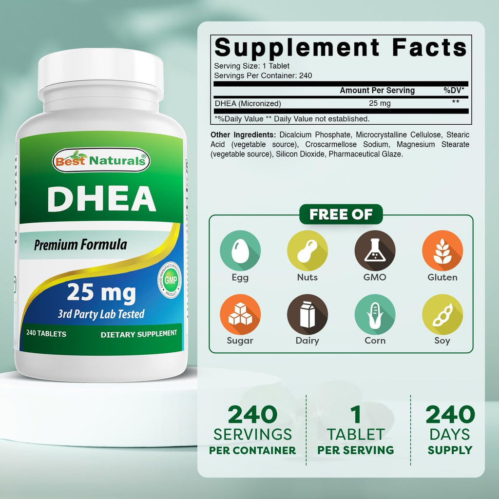 Best Naturals DHEA 25 mg - 240 Cápsulas