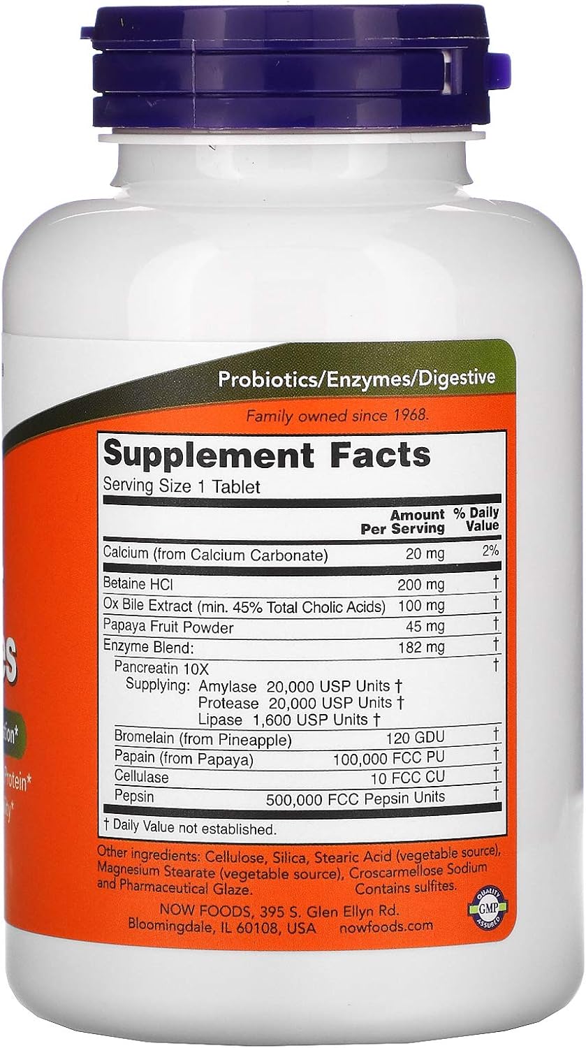 NOW Foods Super Enzymes, 180 Tablets (180 Tabs X 2)