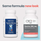 ARG Taurine 500 mg - Complemento de Aminoácido Libre - Apoyo Cardíaco y Electrolítico - 100 Cápsulas