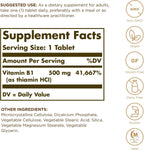 Solgar Vitamina B1 (Tiamina) 500 mg - 100 Comprimidos - Fórmula de Super Potencia