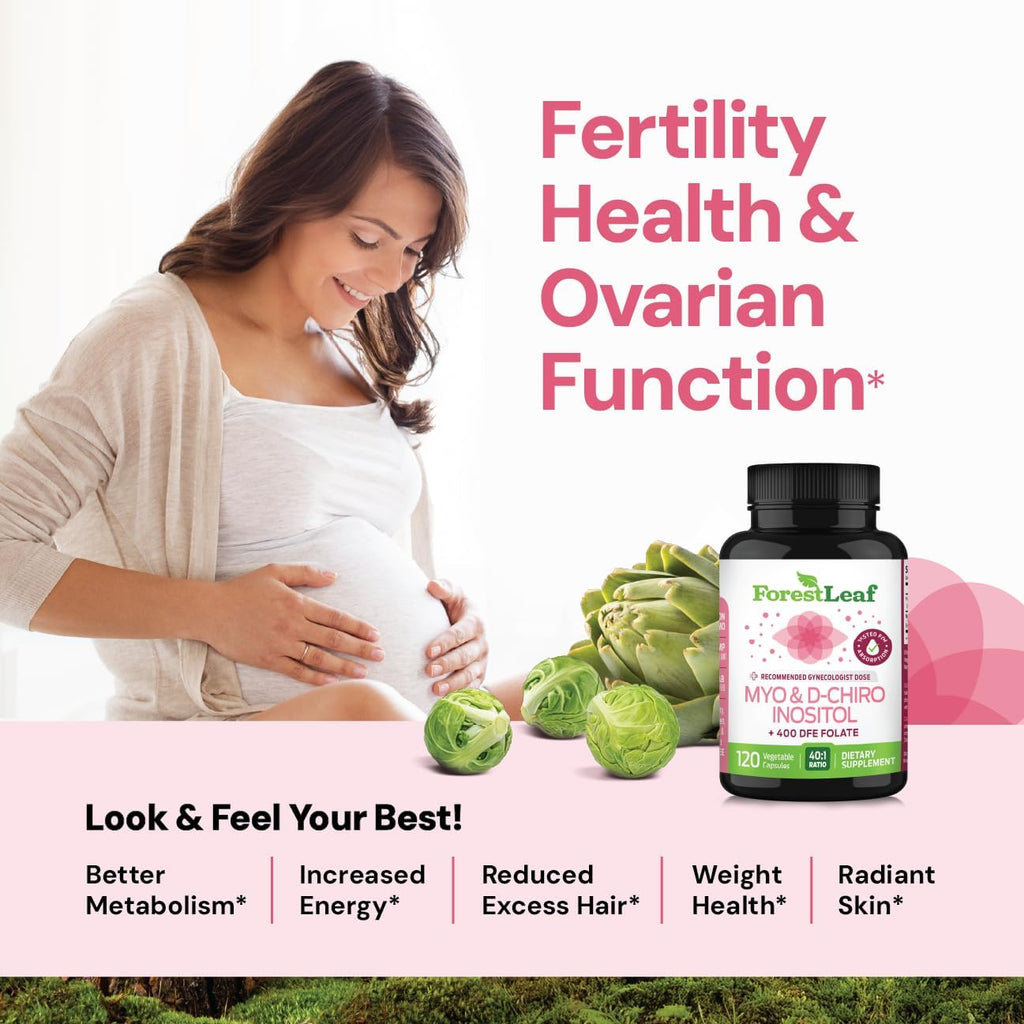 Myo-Inositol & D-Chiro Inositol 40:1 – 2050mg con Folato, 120 Cápsulas