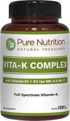 Pure Nutrition Vitamin K Complex K1 + K2 | 2250 mcg | 120 Comprimidos