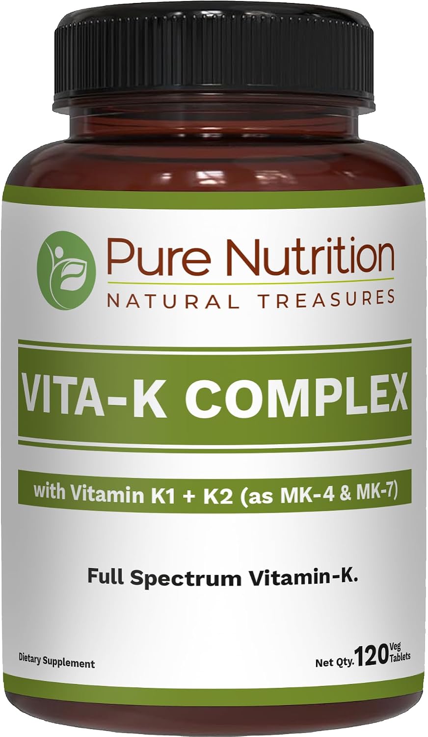 Pure Nutrition Vitamin K Complex K1 + K2 | 2250 mcg | 120 Comprimidos