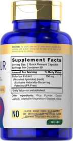 Carlyle Butterbur 150 mg | 180 Cápsulas | Extracto de Partes Aéreas Libre de PA | Petasites Hybridus | No GMO y Sin Gluten