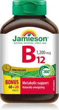 Jamieson Vitamin B12 (Cobalamin) 1200 mcg, Sustained Release, 80 Tablets