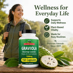 Graviola Soursop Cápsulas de 1500 mg, 150 Unidades – Peruvian Naturals