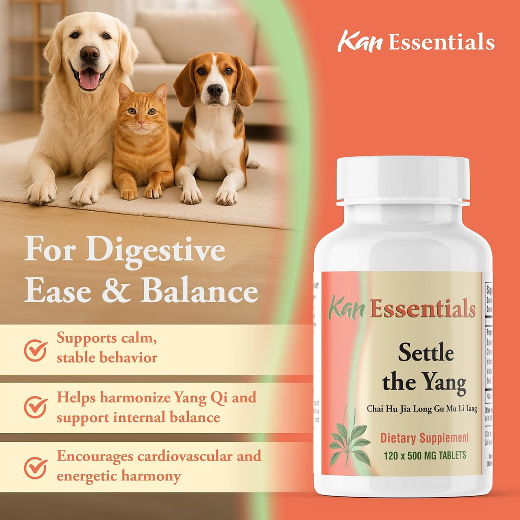 Kan Herb Company Settle the Yang – 120 Tablets for Dogs and Cats