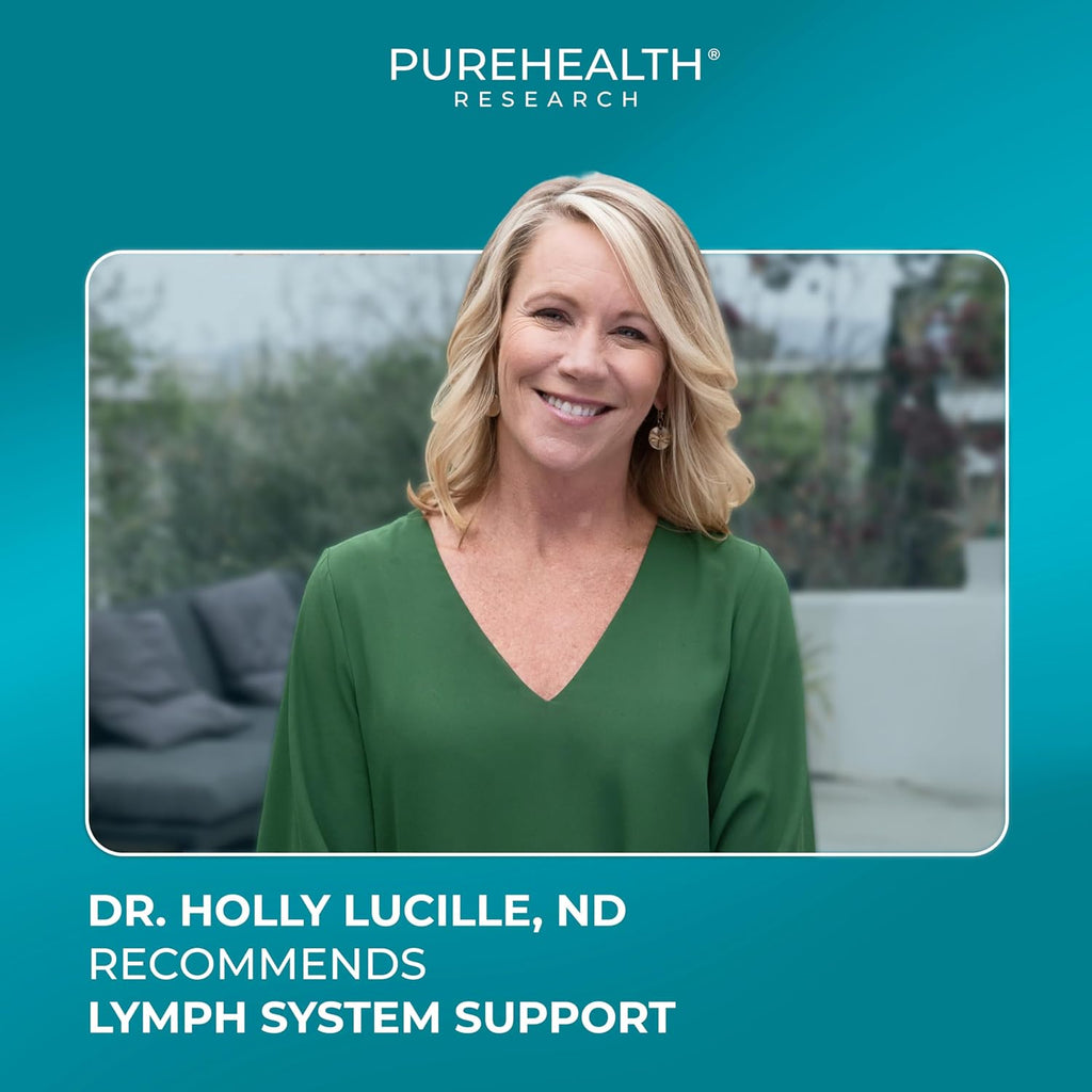 PUREHEALTH RESEARCH Lymph System Support - Suplemento de Drenaje Linfático para Mujeres y Hombres - 180 Cápsulas