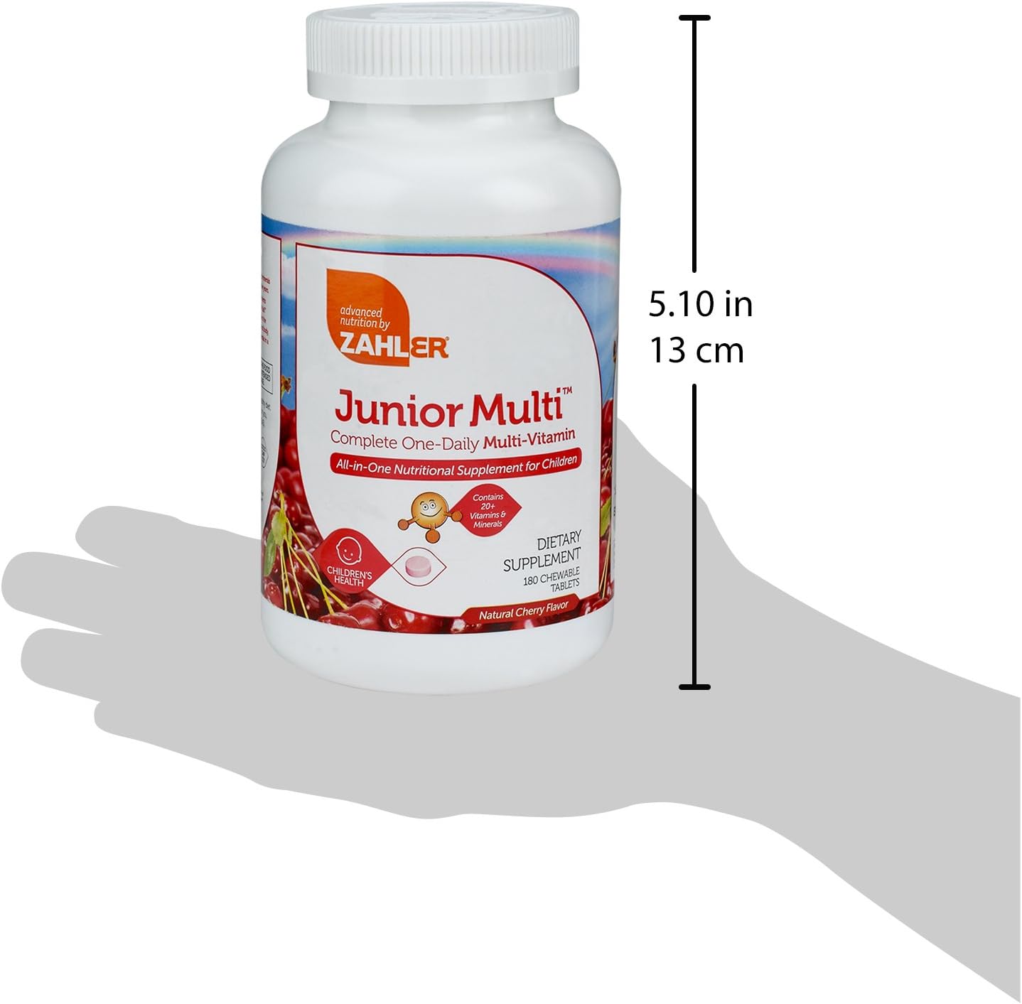Zahler Junior Multi™ - Multivitamínico Infantil Completo - Sabor Cereza Natural - 180 Comprimidos Masticables