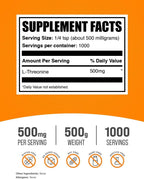 L-Threonine Powder (500g) - Essential Amino Acid Supplement