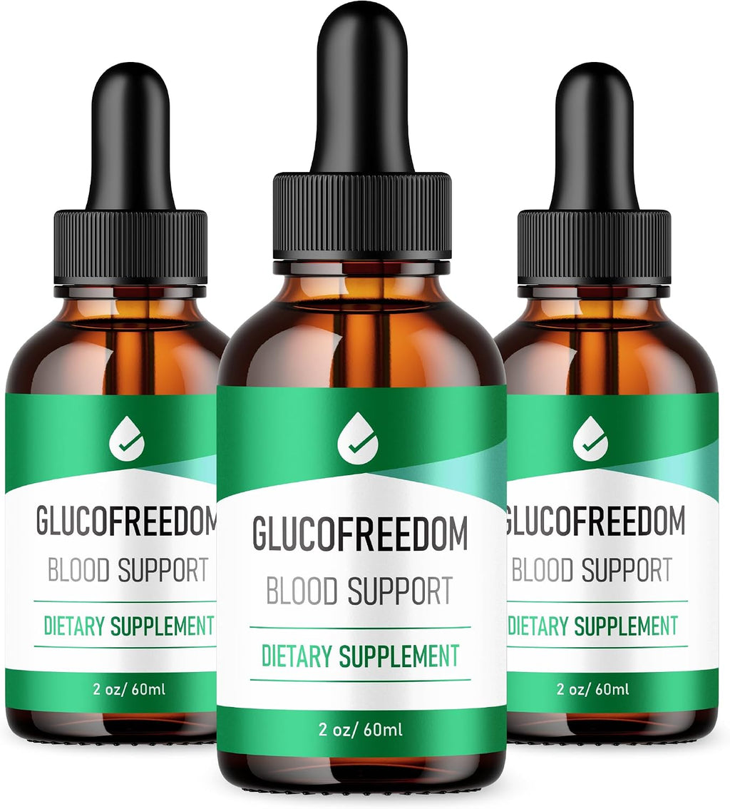 GlucoFreedom Drops (3 Pack) - Fórmula Oficial - Gotas Líquidas de Bienestar General, 6 oz