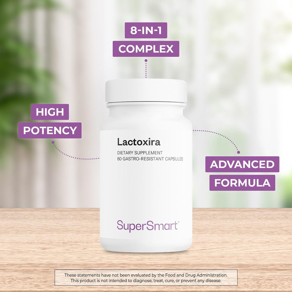 Supersmart Lactoxira Probiótico 8 en 1 Alta Potencia - 60 Cápsulas de Liberación Retardada