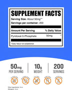 BulkSupplements.com Piridoxal 5-Fosfato en Polvo - Suplemento de Vitamina B6 P-5-P, 50 mg por ración, 10 g