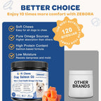 ZEBORA Aceite de Salmón para Perros – Snacks Blandos con Omega 3 6 9, EPA, DHA, Vitaminas C y E – Apoyo para Piel y Pelaje – 120 Unidades