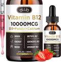 dilib Complejo Vitamina B12 10000 mcg Gotas Sublinguales - Triple B-12 con Metilcobalamina, Adenosilcobalamina e Hidroxocobalamina