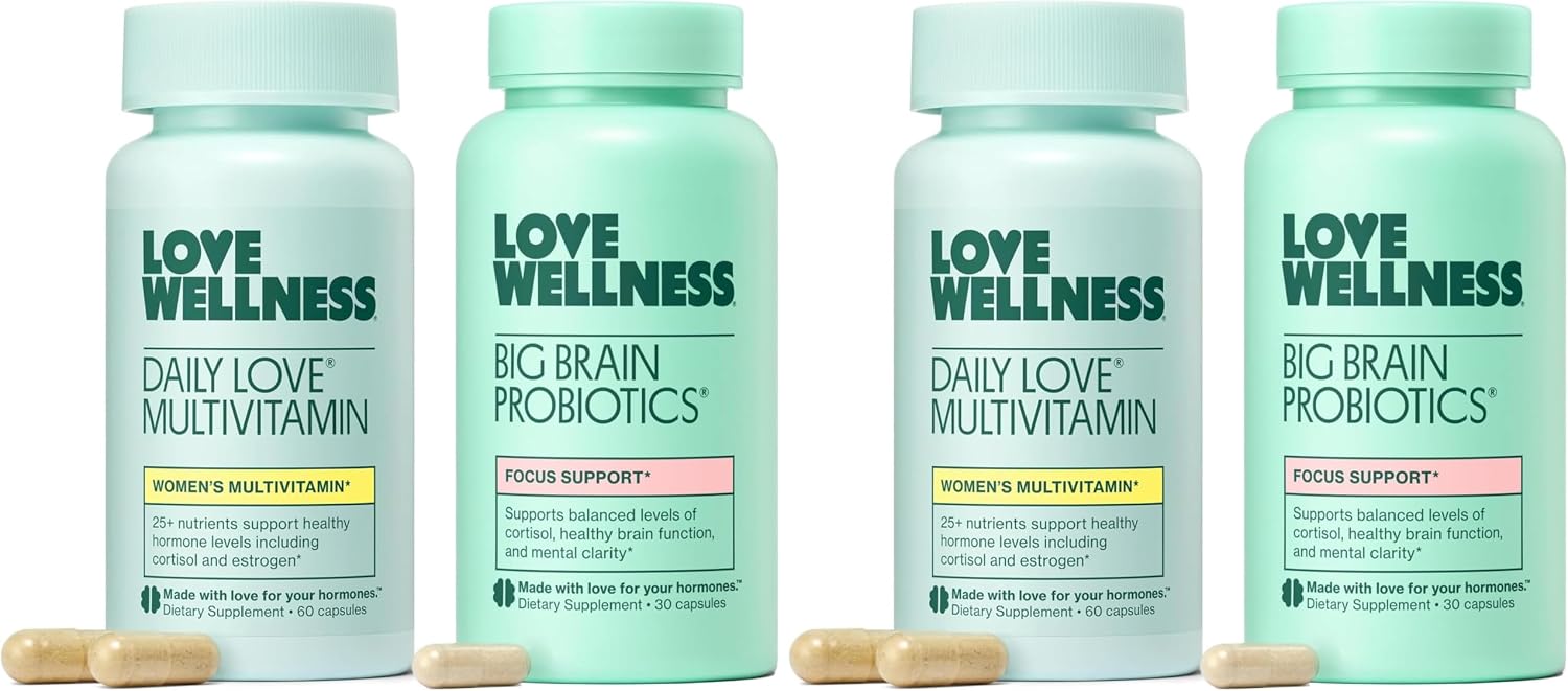 Love Wellness Dúo Mente y Cuerpo: Multivitamínico Daily Love y Probiótico Big Brain para Mujeres