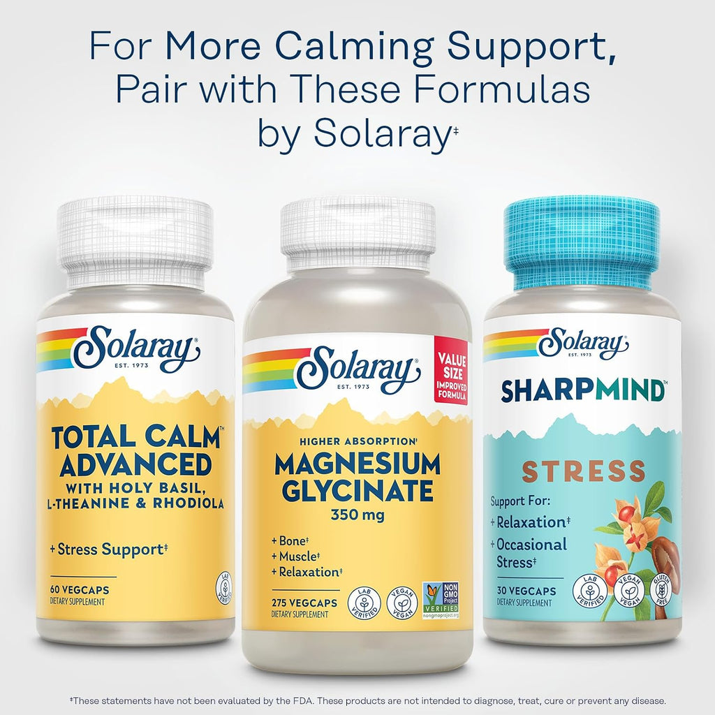 SOLARAY Total Calm Advanced - Calming Complex with Adaptogenic Herbs and Vitamin B12